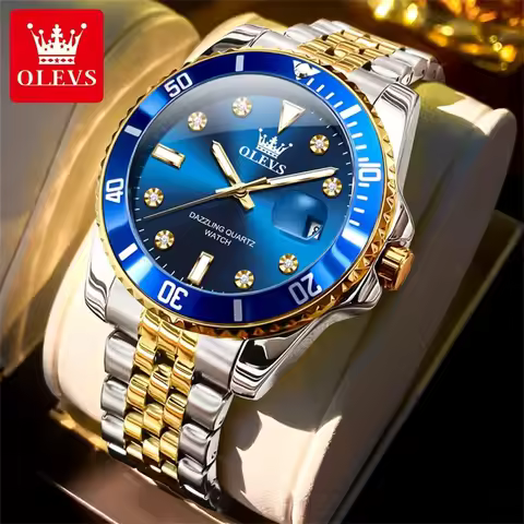 OLEVS 9809 Quartz Movement Watch Submarine Timing Function 30m Waterproof Night Light Function Calen
