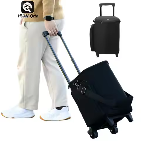 Rolling Speaker Bag with Retractable Handle Travel Bag Multi-pocket Storage Bag for Bose S1 Pro / S1