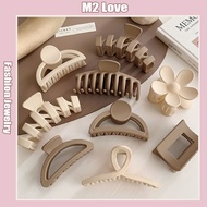 Hair Clip Women Korean Style Plastic Hair Clip Retro Shark Clip Frosted Solid Color Hair Pin Kepit R