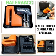 Gembok Cakram + Charger Original Astra FIF Group Bisa Untuk Semua Motor UNIVERSAL