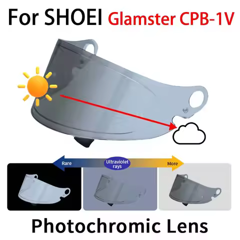 Glamster Photochromic Visor for SHOEI Glamster Full Face Motorcycle Lens Accessories Replacement Par