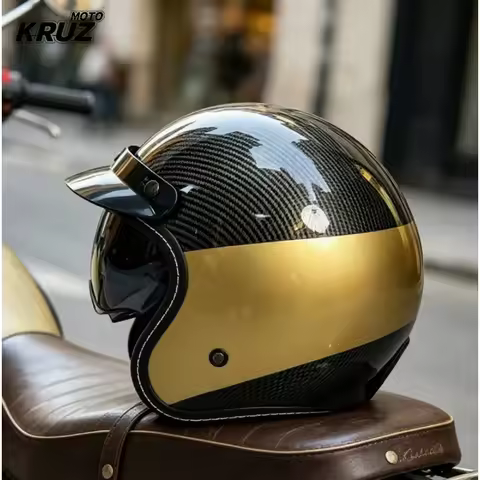 Open Face Motorcycle Helmet Vintage Capacete De Moto Helmet Unique Retro 3/4 Half Casco Casque Four 