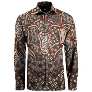 KEMEJA Madura Hand-Written Batik Shirt, Men's Long-Sleeved Batik Shirt HP456