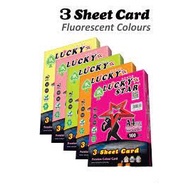 Lucky Star A4 Colour Paper 3 Sheet Card-Fluorescent Colour 160gsm