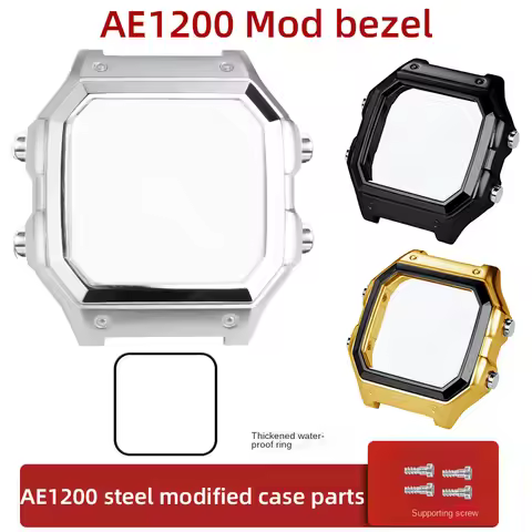 For Casio AE1200 case mod kit modification all metal case 3299 AE-1200 bezel glass waterproof ring k