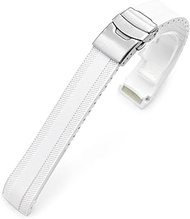 StrapXPro White Rubber Watch Strap compatible with Seiko Speedtimer SSC813