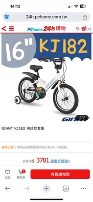 二手 KJ182 捷安特 兒童腳踏車