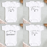 I Love My Daddy/auntie/mommy/uncle Baby Onesie Funny Baby Romper Clothes Boy Girls Casual Newborn Bo