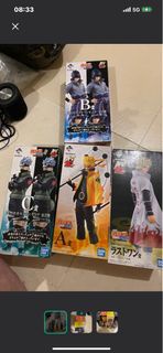 全新火影忍者一番賞 A鳴門 B佐助寫輪眼 C卡卡西 寫輪眼 尾賞 第四代火影 4 盒 灣仔集成中心交收