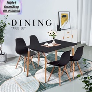 TERRASHOP - 🔥READY STOCK⚡Terra Simple Eames Dining Table With 4 Creative Curvy Eames Dining Chair Se