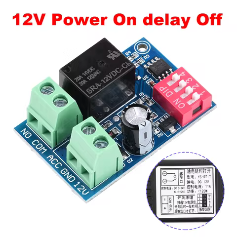 12 Volt Timer Relay On-Off Automotive Digital Delay Relay Electric Delay Timer Switch Cycle Time Del
