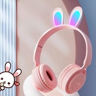 MZ08R Wireless Bluetooth Headset Luminous Rabbit Ears RGB Light Tube Headphones Wireless Bluetooth 5.0 Headset Foldable Wireless Sports Headphones