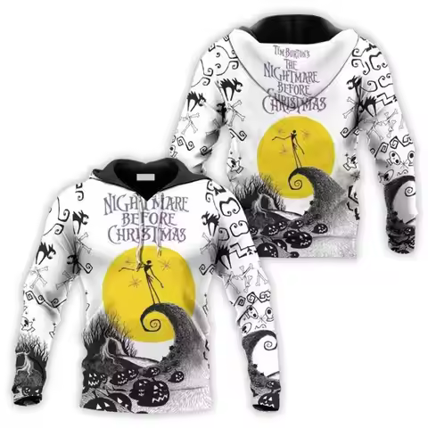 The Nightmare Before Christmas Jack Skellington 3d Hoodie Men Fashion Sweatshirts Disney Halloween H