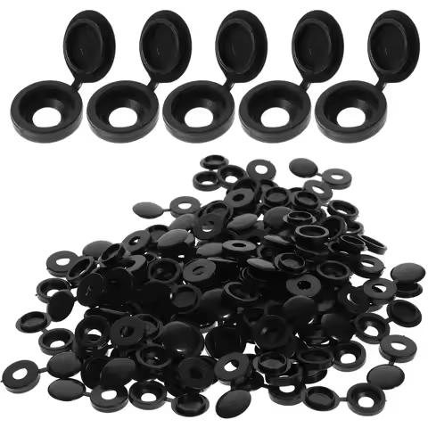 100Pcs Black PP Screw Caps for Furniture Screws Protection Dust Plugs Rust Proof Decorative Screw Co