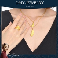 DMY Jewelry Rantai Leher Emas 916/Rantai Leher Viral/Feather Pendant/Necklace for Women Gold Plated Indian Jewellery