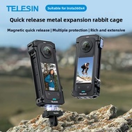 TELESIN Protective Frame for Insta360 X4 Accessories PC Hard Housing Case for Insta 360 X4 Camera Du