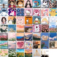 [Trand&P] 20X20cm Digital Oil Paint By Numbers Canvas Frame Number Painting Room Wall Dec