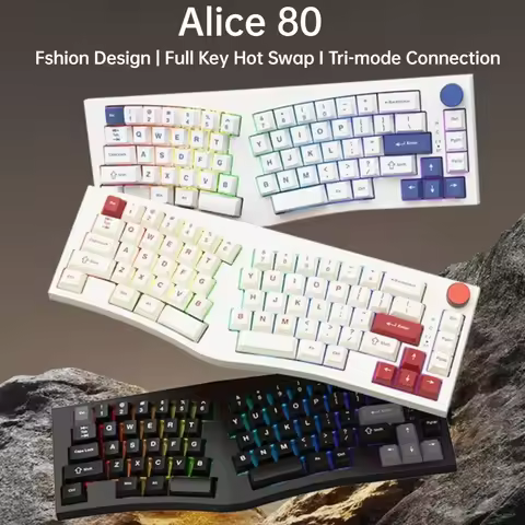 FEKER Alice80 Mechanical Keyboard Wireless Tri-mode Hot Swap GASKET RGB Custom Ergonomic Office Gami
