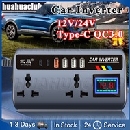 NEW Car Inverter 12v-220v Charger with 6USB,AC Outlet and Type-C Adapter 200W Car Charger Power Inve