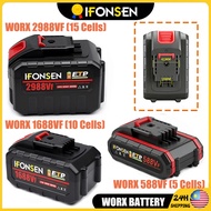 🔋Stock in MY🔋 IFONSEN 2988VF 1688VF WORX Rechargeable Lithium Battery Cordless Drill Battary Recipro