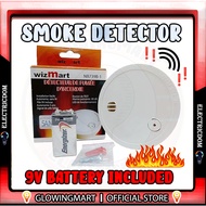Wizmart Smoke Detector 9V Fire Alarm Self Contained Photoelectric Type with FREE 9V Battery Smoke Al