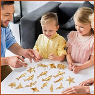 Sea Creature Toys Small Golden Sea Animal Figure Sea Animal Figures Model Toys for Toddler Education