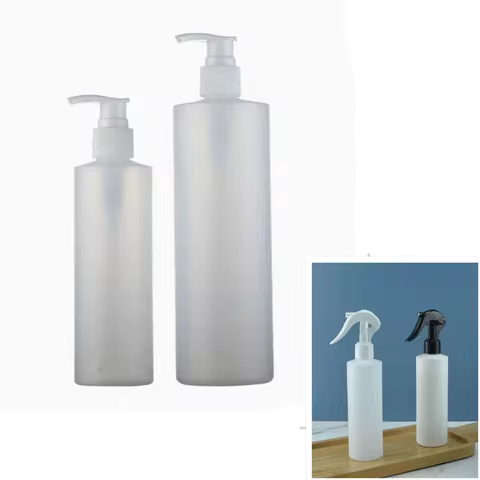 100/200/120ml/250/500ml 2/4/8oz plastic soft natural-color HDPE cylinder round bottle with Trigger S