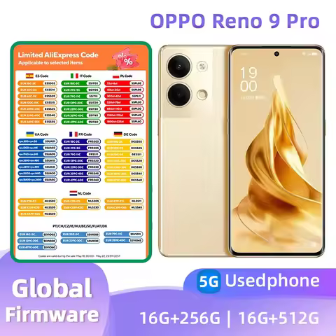 Oppo Reno 9 Pro 5g Android 6.7 inches SmartPhone Screen ROM 256GB RAM 16GB 50MP Camera 67W used phon