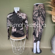 Hikmah KEBAYA Sogan COUPLE/BAJU BATIK COUPLE/BATIK SET/BATIK Long Sleeve/BATIK Long Sleeve COUPLE Skirt LILIT