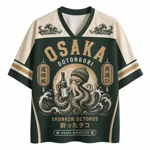 2026 Summer Fashion New Package Octopus Shochu 3D Printed Loose Street Punk Outdoor Fitness and Leis
