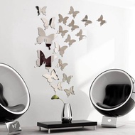 12pcs/set Butterfly Mirror Wall Sticker Decal,Butterflies 3D Mirror Wall Art Party Decors Butterfly Fridge Wall Decal