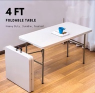 HEAVY DUTY FOLDING TABLE 4ft 120cm Folding half table  White Steel  Portable folding Table