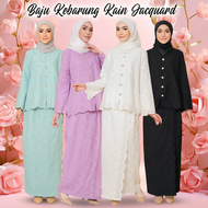 JOJOBars Baju Kebarung Moden lilac kurung Floral Hitam/Putih Baju Raya Sulam 2024 Premium Soft Material ironless Baju Bridesmaid Kurung