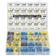 Nilai nF - Kit Pelbagai Kapasitor Kotak Poliester MKT 350 pcs 24 Nilai 63V, Semua Nilai nF, 1nF, 1.2