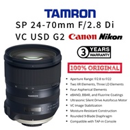 Tamron 24-70mm F/2.8 Di VC USD G2 (Canon Mount/Nikon Mount) FULL FRAME FORMAT G2 LENS 24-70MM F/2.8 