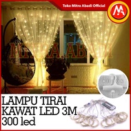 300 LED Wire Curtain Christmas Lights 3M x 3M + USB Cable + HOOK + REMOTE