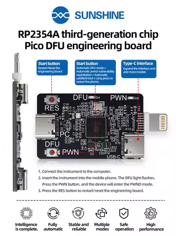 B4 PICO Ultra 2 DFU RP2454A PICO Engineering Box DFU Mode Tool For iPhone A12/A13 IOS Enter DFU PWN