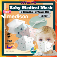 Medison Face Mask Kids Mask 4 Ply Baby Mask 0-3 Years Old 3D Mask Kids Medical Mask With Adjustable Buckle