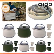 1.5L Silicone Kettle Camping Cook Pot Collapsible Water Boiler for Travel Picnic