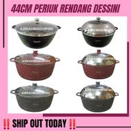 BIG SIZE! 44CM PERIUK DESSINI RENDANG DIE-CASTING NON STICK POT KACA PENUH DAN SEPARUH KACA CEMBUNG