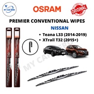 OSRAM Premier Conventional U Hook Wiper Set for Nissan XTrail X-Trail T32 (2015+) / Teana L33 (2014-