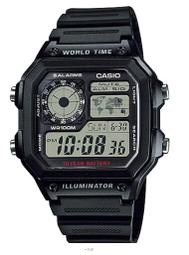 CASIO  10年電力復古風世界地圖計時手錶  AE-1200WH-1A