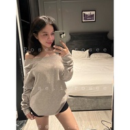 [ A6 ] wide neck long sleeve shirt