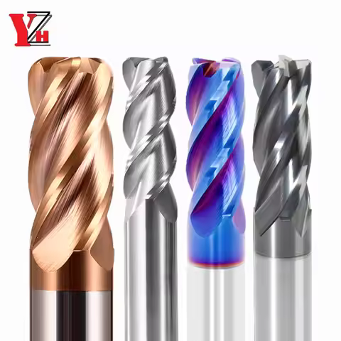 Corner Radius End Mill HRC45/55/65 3/4 Flute CNC R Cutter Steel 2R0.5 3R0.5 4R0.5 5R0.5 6R0.5 8R0.5 
