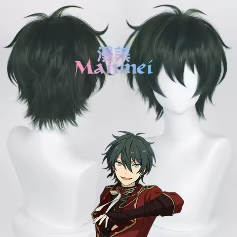 Kagehira Mika Wig Ensemble Stars Cosplay Short Dark Green Synthetic Hair Heat Resistant Kagehira Mik
