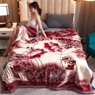 Genuine Raschel Ultra-Thick Blanket Quilt Nap Blanket   Double-layer Thickened Warm Fleece Winter Co