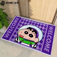 Crayon Xiaoxin co-branded Buzz Lightyear Dove velvet thin velvet absorbent floor mat Entrance bathro