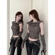 Y2k Top Asian Culture Wear Sweet Cool Top y2k Clothes Narrow Waist Top Short Top Asian Culture y2k A