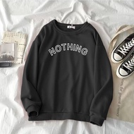 Sweater Nothing size l xl xxl sweater wanita nothing sweater crewneck pria tulisan nothing sweater d