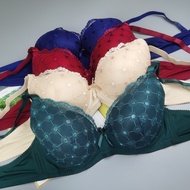 Bra FULL CUP 38 ~ 44 B/C Under Wired Bra (BRA 8865) Floral Lace Cotton Baju Dalam Wanita Ada Dawai P